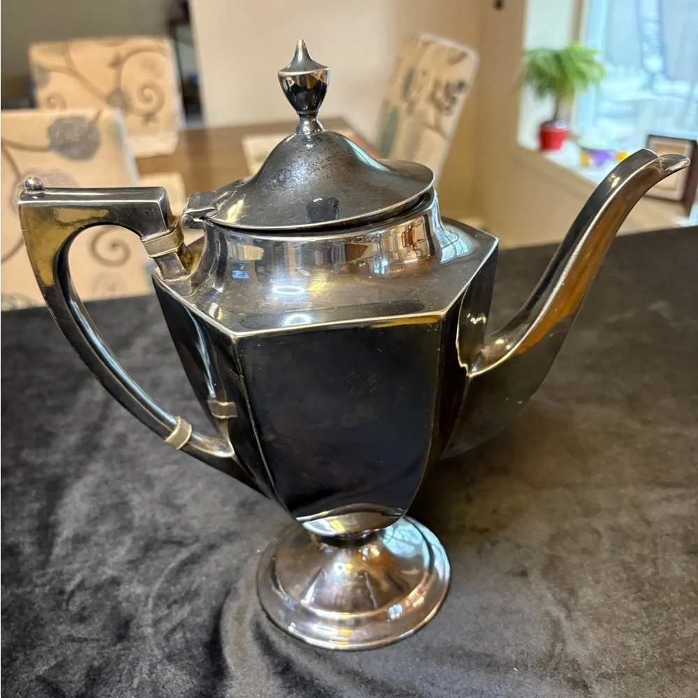 Silver-Plated Coffee Or Teapot Made By Derby Silver Company - Picture 5 of 8